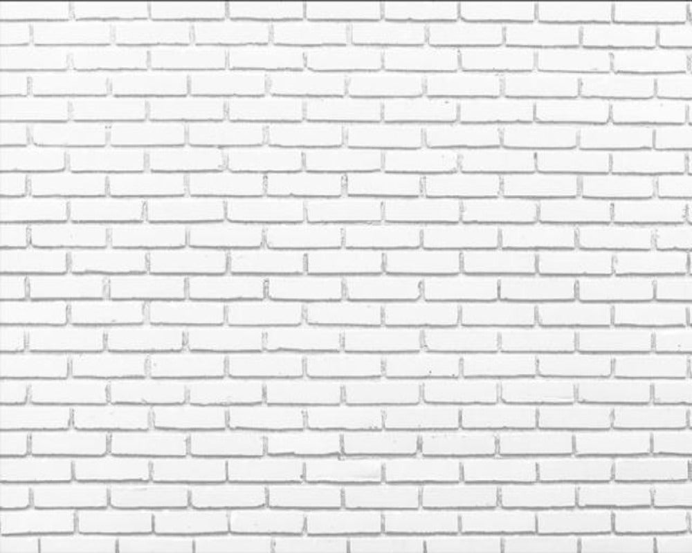 3D Wallpaper White Brick Parade SKU# WAL0279