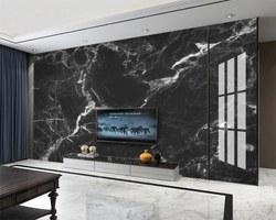 3D Wallpaper Modern Black Marble Stone