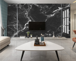 3D Wallpaper Modern Black Marble Stone