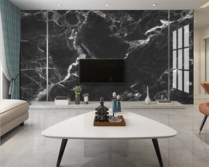 3D Wallpaper Modern Black Marble Stone WAL0368