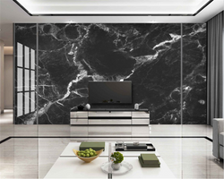 3D Wallpaper Modern Black Marble Stone