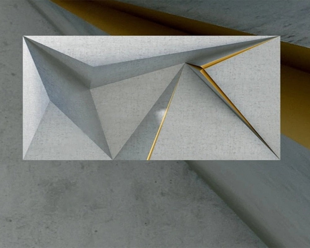 3D Wallpaper Geometric Concrete Lines 