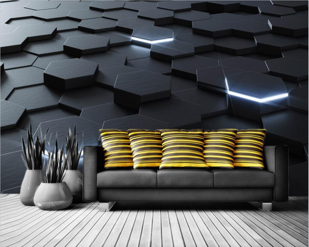 3D Wallpaper Hexagon Designs