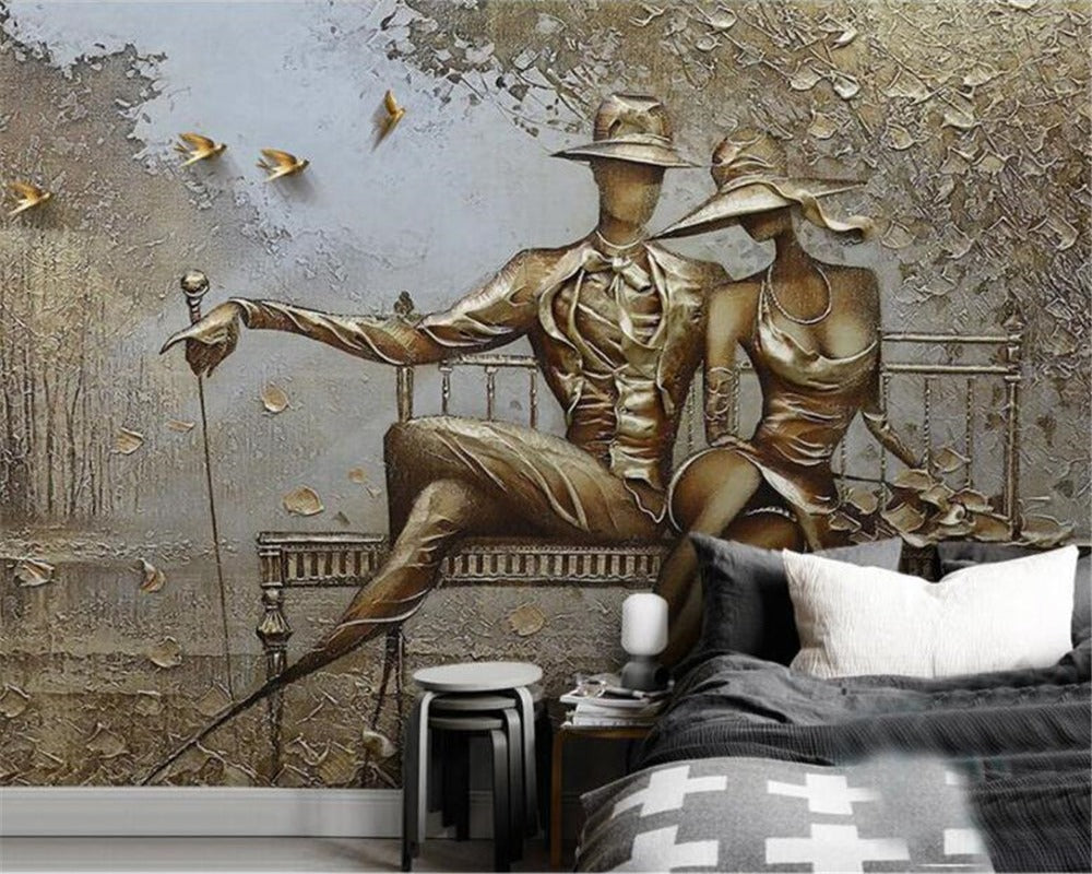 3D Wallpaper European Rustic Art for Accent Wall