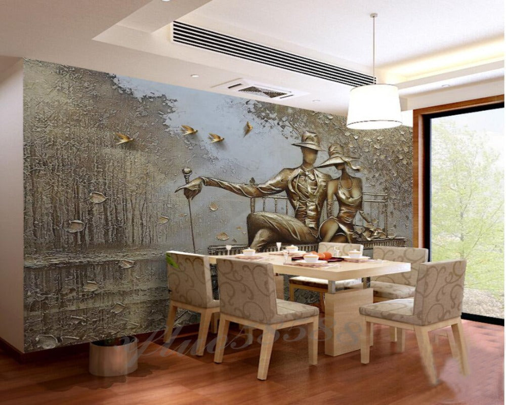 3D Wallpaper European Rustic Art for Accent Wall