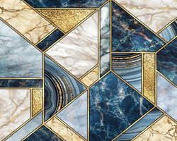 3D Wallpaper Geometric Abstract Marble SKU#  WAL0300