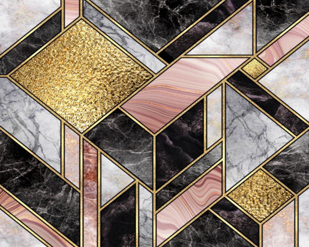 3D Wallpaper Geometric Abstract Marble SKU#  WAL0300