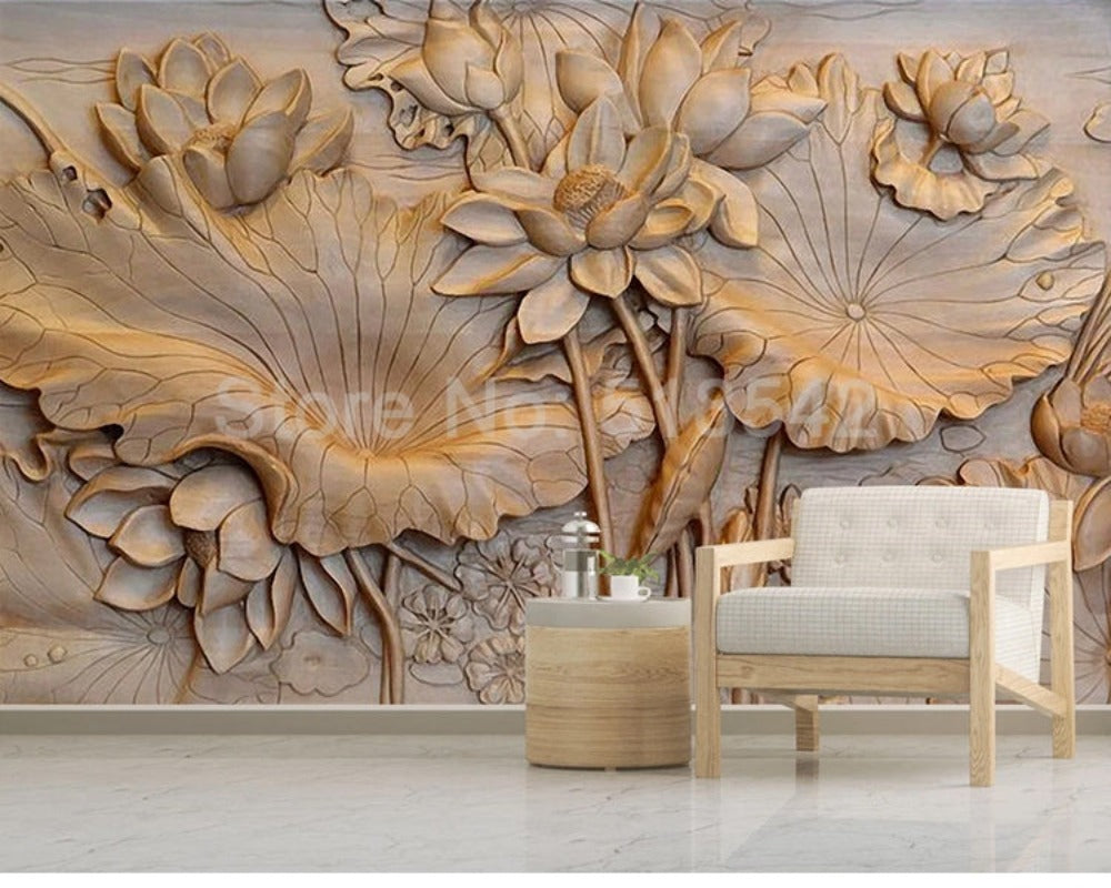 3D Wallpaper Lotus Leaf SKU# WAL0092