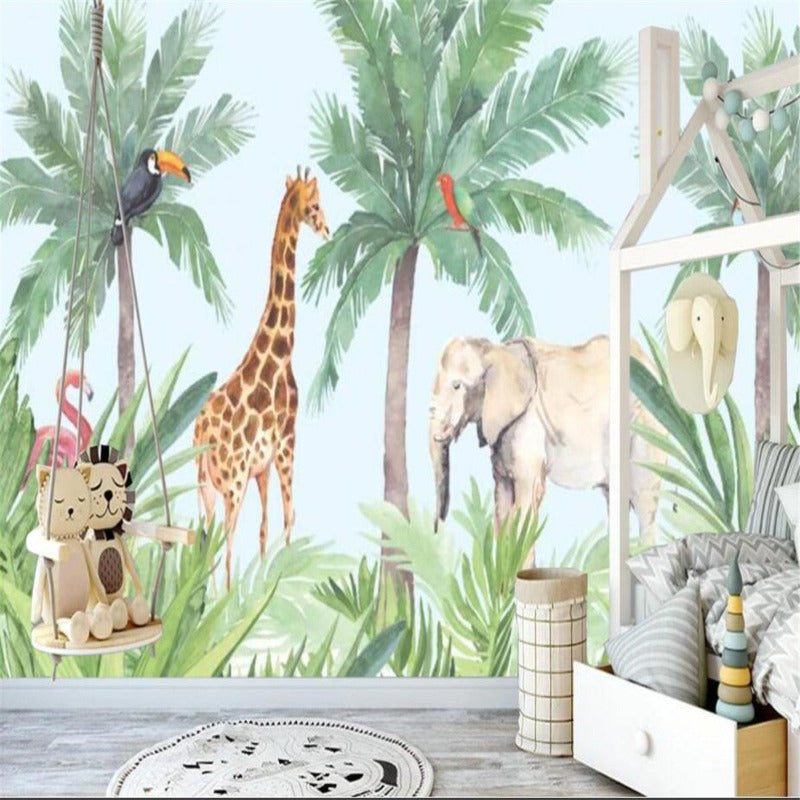 3D Wallpaper Rainforest Giraffe SKU# WAL0015