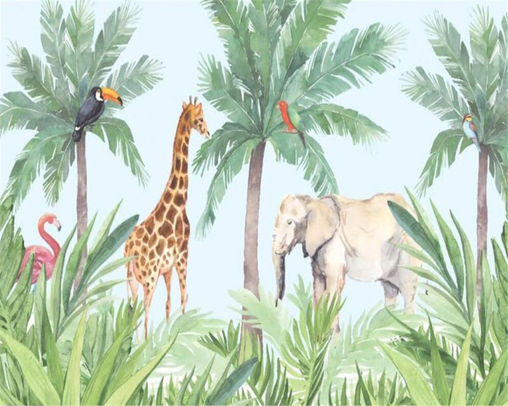 3D Wallpaper Rainforest Giraffe SKU# WAL0015