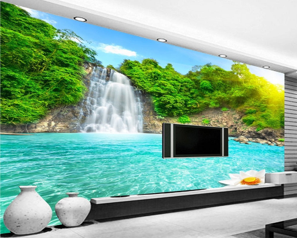 3D Wallpaper Forest Waterfalls SKU# WAL0111