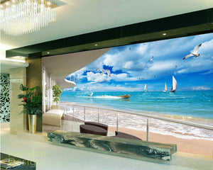 3D Wallpaper Custom Mural Seaside SKU# WAL0141