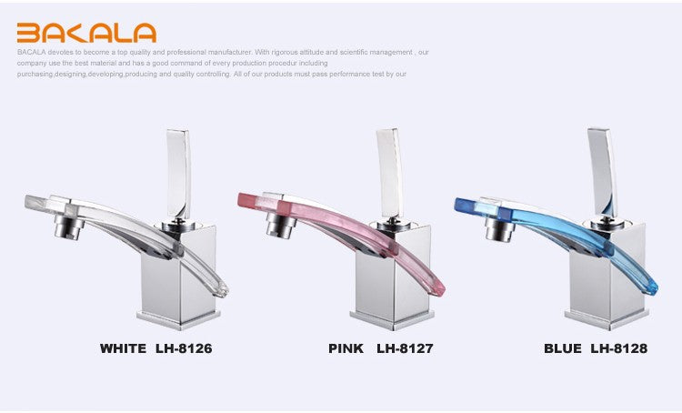 Modern Glass and Chrome Bathroom Faucet SKU# BAT0008