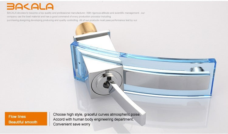 Modern Glass and Chrome Bathroom Faucet SKU# BAT0008
