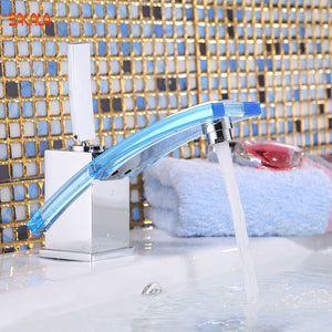Modern Glass and Chrome Bathroom Faucet SKU# BAT0008