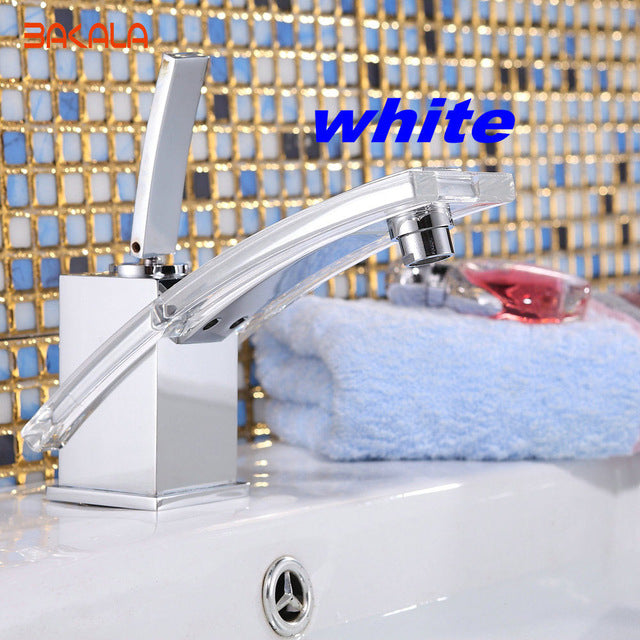 Modern Glass and Chrome Bathroom Faucet SKU# BAT0008