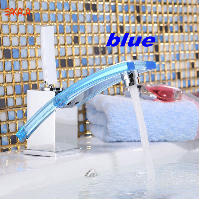 Modern Glass and Chrome Bathroom Faucet SKU# BAT0008