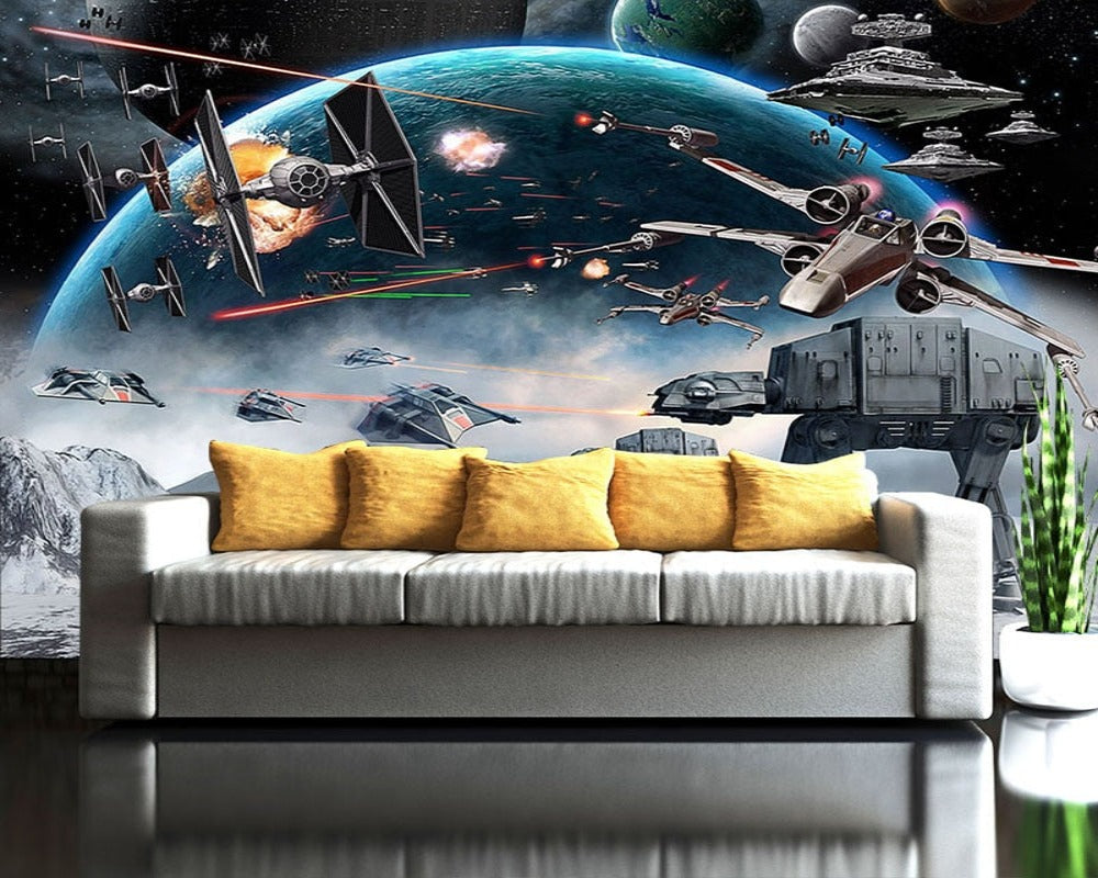 3D Wallpaper Star Wars Fight Scene SKU# WAL0201