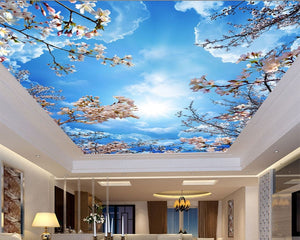 3D Ceiling Paper Sky White Clouds SKU# WAL0172