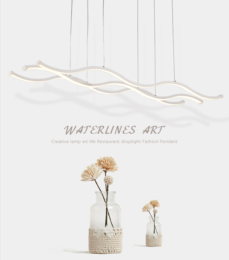 LED Water Waves Aluminum Pendant Island SKU# LIG0049