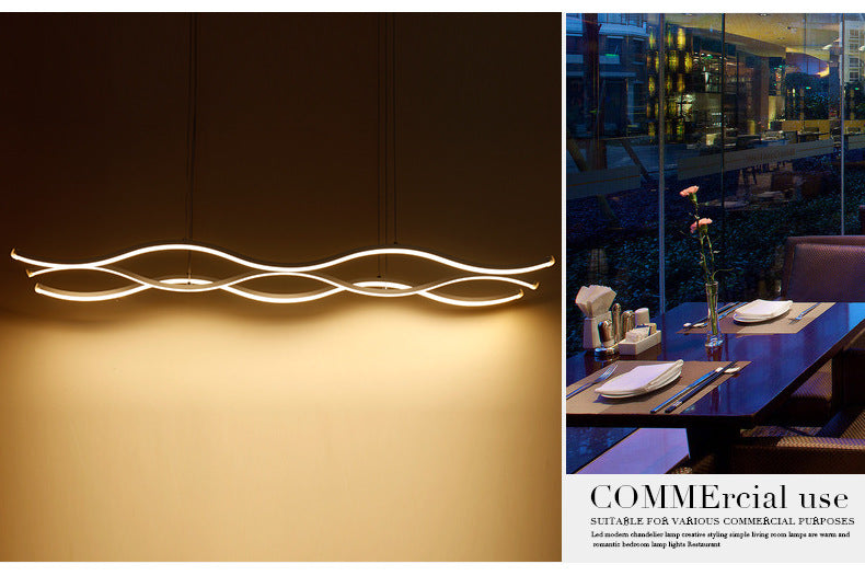 LED Water Waves Aluminum Pendant Island SKU# LIG0049