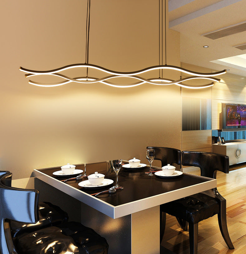 LED Water Waves Aluminum Pendant Island SKU# LIG0049