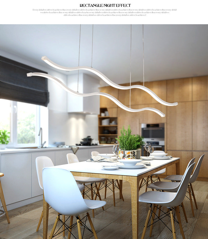 LED Water Waves Aluminum Pendant Island SKU# LIG0049