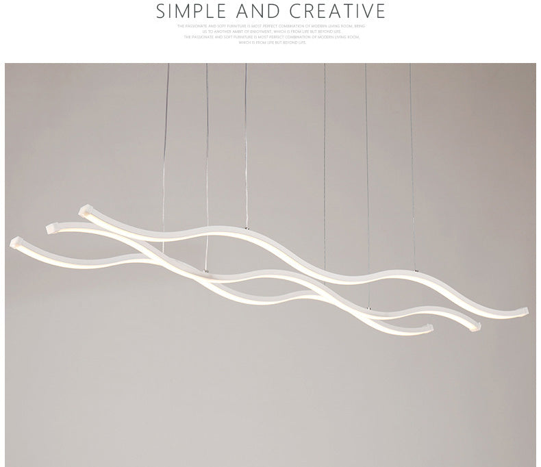 LED Water Waves Aluminum Pendant Island SKU# LIG0049