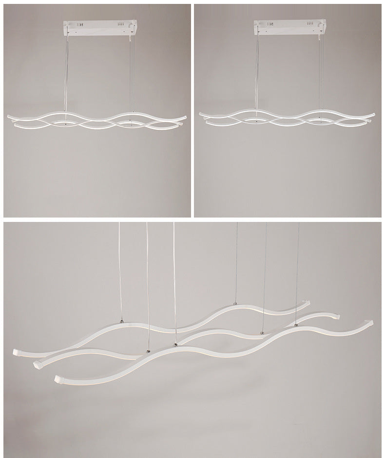 LED Water Waves Aluminum Pendant Island SKU# LIG0049