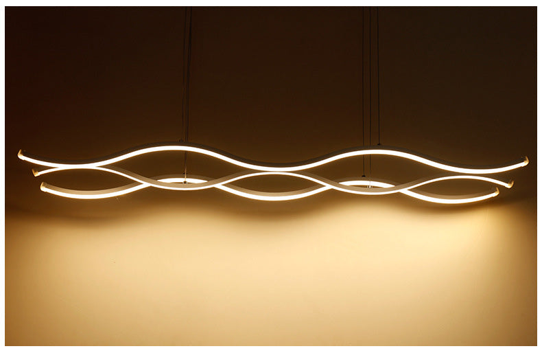 LED Water Waves Aluminum Pendant Island SKU# LIG0049