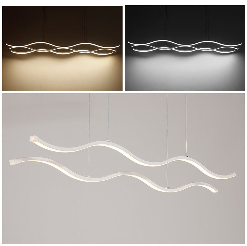LED Water Waves Aluminum Pendant Island SKU# LIG0049