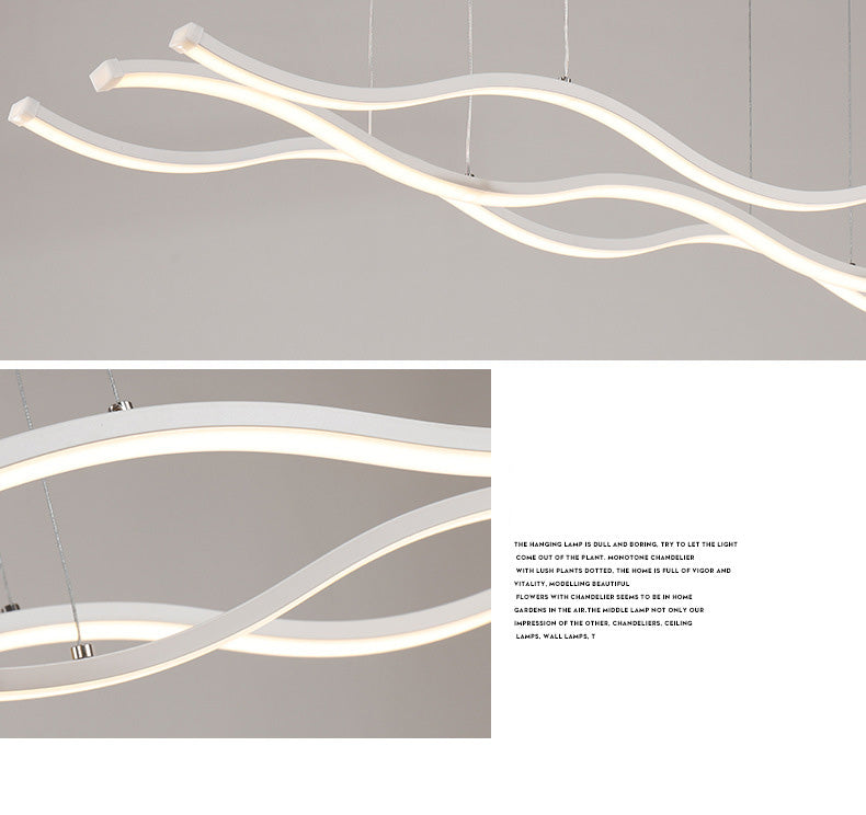 LED Water Waves Aluminum Pendant Island SKU# LIG0049