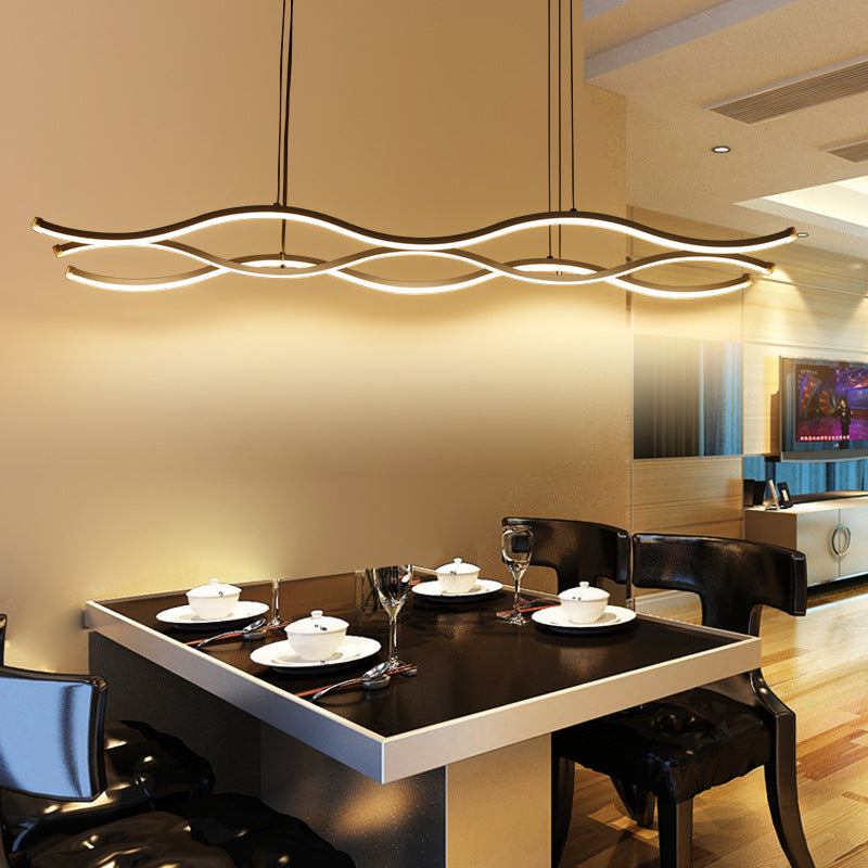 LED Water Waves Aluminum Pendant Island SKU# LIG0049