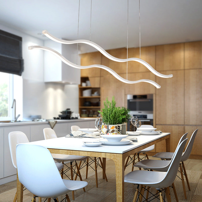 LED Water Waves Aluminum Pendant Island SKU# LIG0049