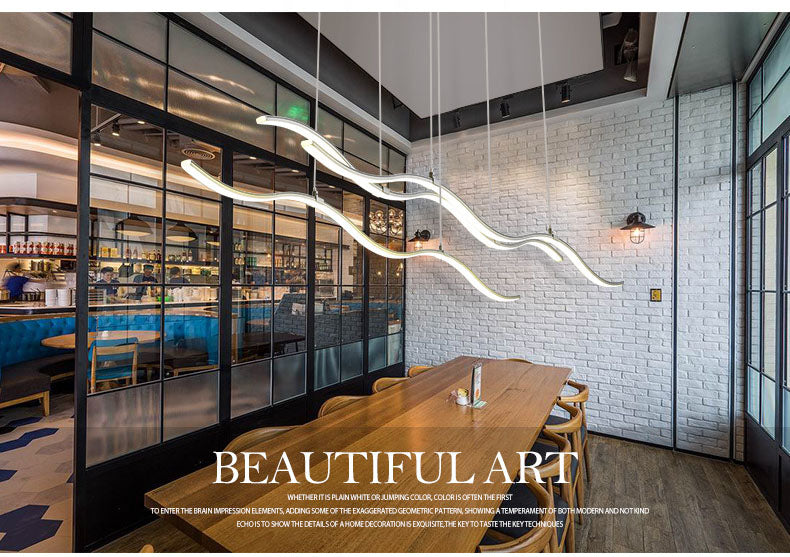 LED Water Waves Aluminum Pendant Island SKU# LIG0049