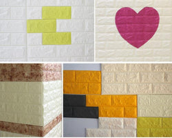 10 Pack 3D Brick Wall Tiles Multiple Colours SKU# MOS0032