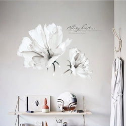 Creative White Flower Bedside Wall Stickers, European SKU# MOS0047