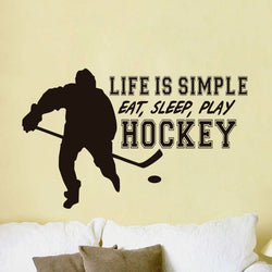 Eat Sleep Play Hockey Wall Stickers Decorative Mural SKU# WAL0005