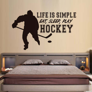 Eat Sleep Play Hockey Wall Stickers Decorative Mural SKU# WAL0005