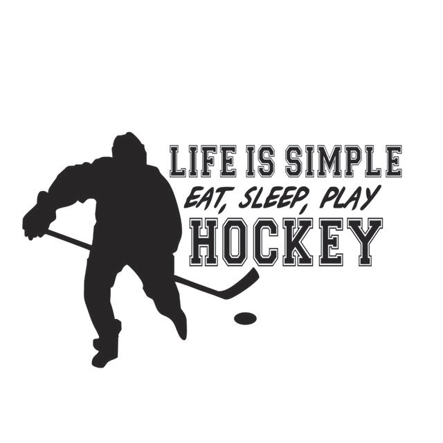 Eat Sleep Play Hockey Wall Stickers Decorative Mural SKU# WAL0005