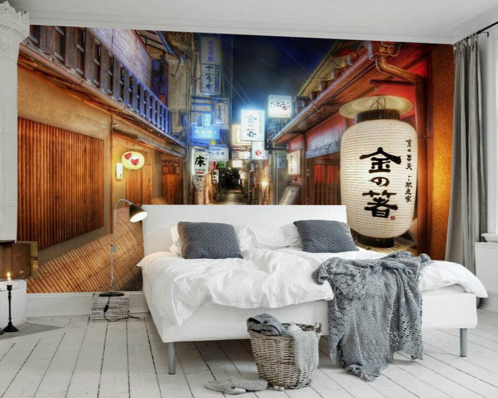 3D Wallpaper Japanese Shop Street 