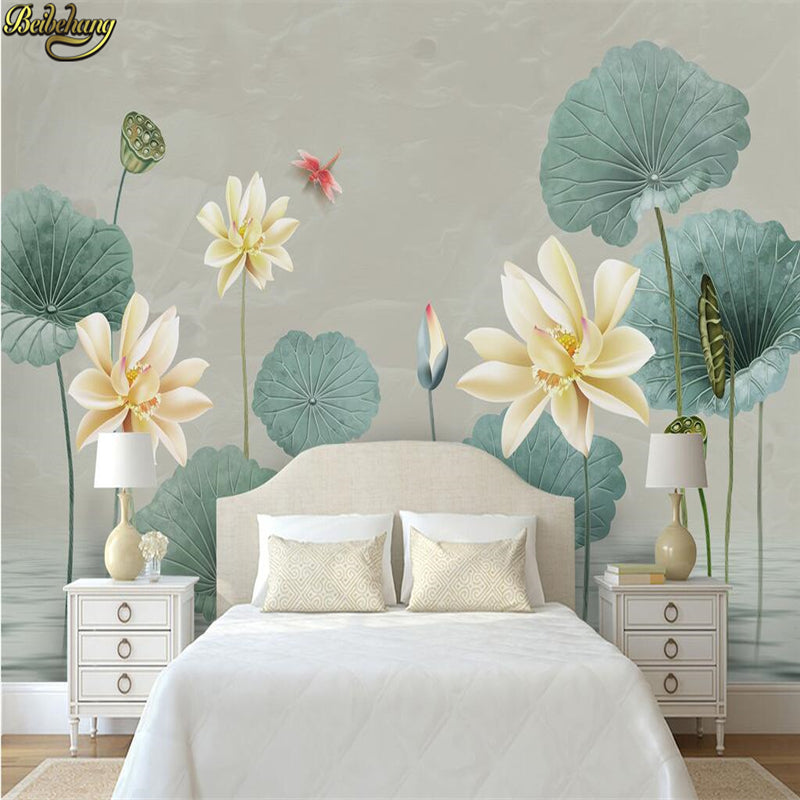 3D Wallpaper Chinese Lotus Leaf