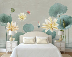 3D Wallpaper Chinese Lotus Leaf