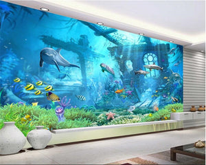 3D Wallpaper Ocean Dolphins SKU# WAL0007