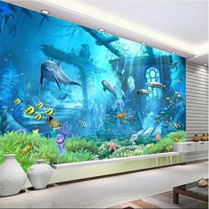 3D Wallpaper Ocean Dolphins SKU# WAL0007