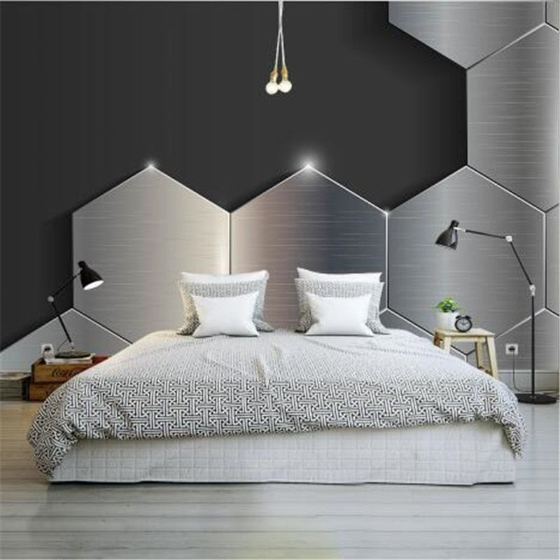 3D Wallpaper Metal Stereoscopic Wall 