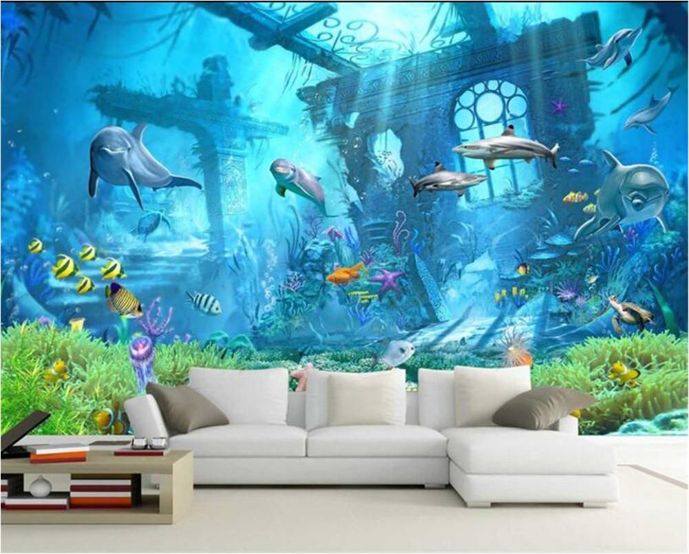 3D Wallpaper Ocean Dolphins
