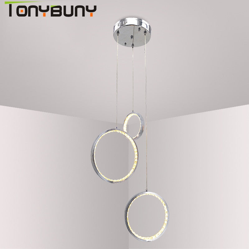 LED Rings of Fire Crystal Susp. Lamp Chandelier SKU# LIG0021