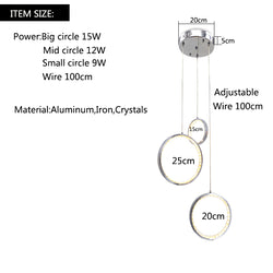 LED Rings of Fire Crystal Susp. Lamp Chandelier SKU# LIG0021