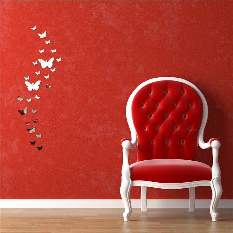 12 Pcs 3D Mirrors Butterfly Wall Stickers Decal SKU# MOS0045